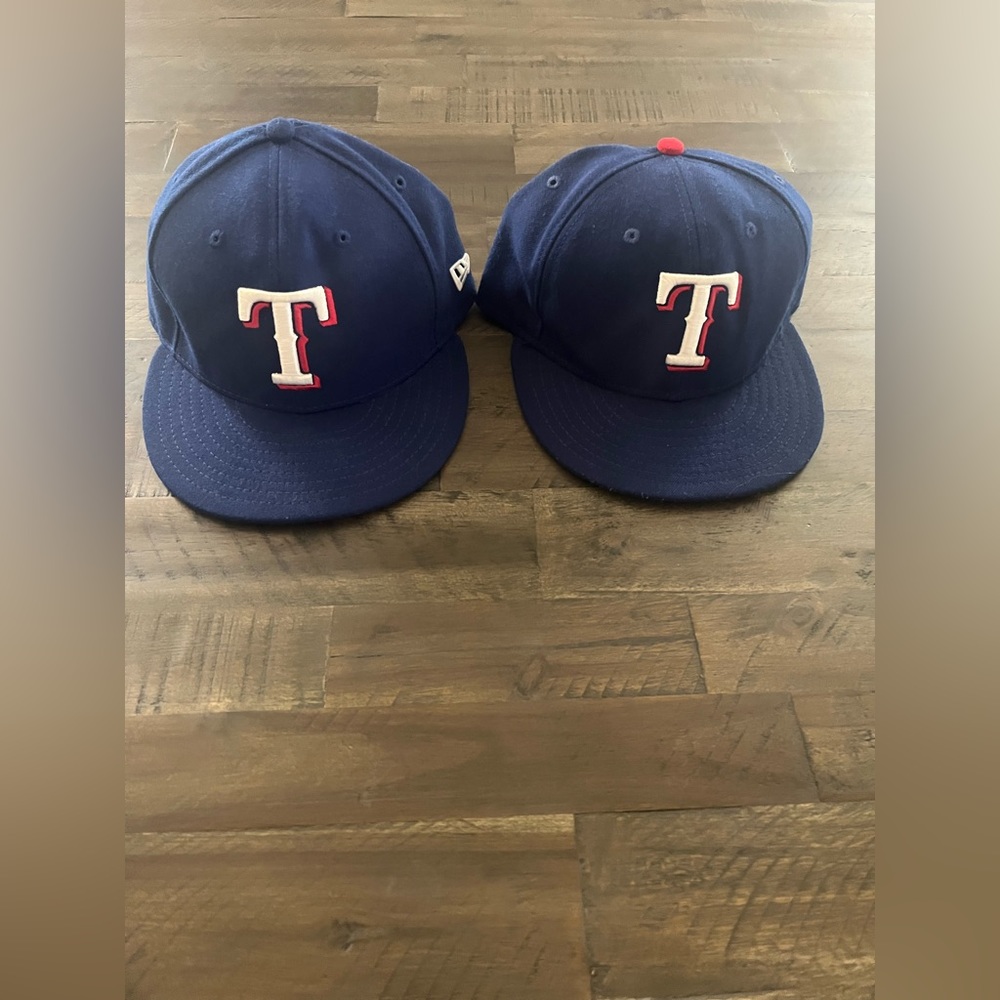 New Era Navy Texas Rangers Fitted Baseball Cap with White & Red Logo